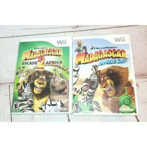 Madagascar Escape Africa 2 & Kratz Nintendo Wii 2 Game Bundle No Scratches Clean